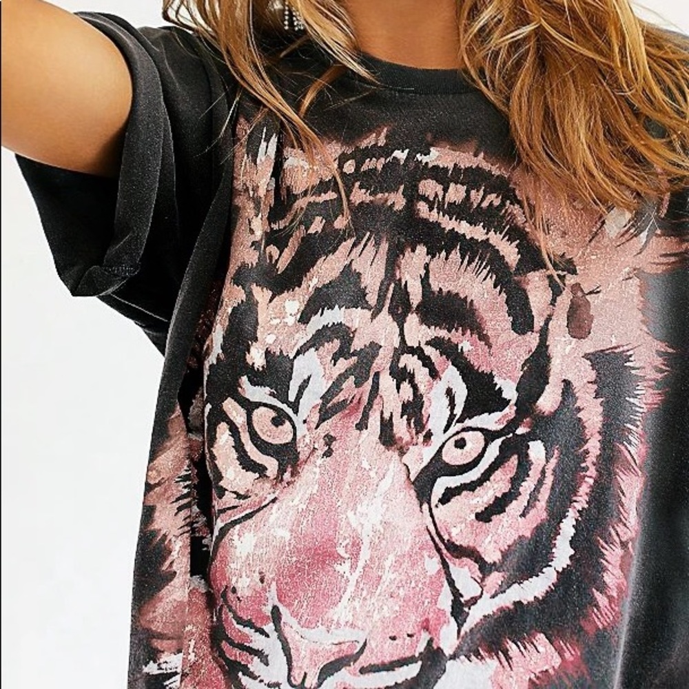 Fierce Boho Oversized Graphic Tiger Tee Lux Cotton - Picture 4 of 7
